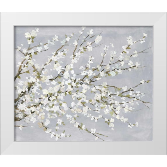 Jensen, Asia 23x20 White Modern Wood Framed Museum Art Print Titled - White Blossoms