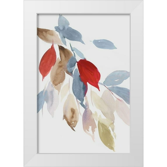 Jensen, Asia 23x32 White Modern Wood Framed Museum Art Print Titled - Fall Coloured Leaves I