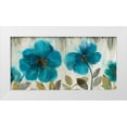 thumbnail image 1 of Jensen, Asia  24x14 White Modern Wood Framed Museum Art Print Titled - Teal Flowers, 1 of 4
