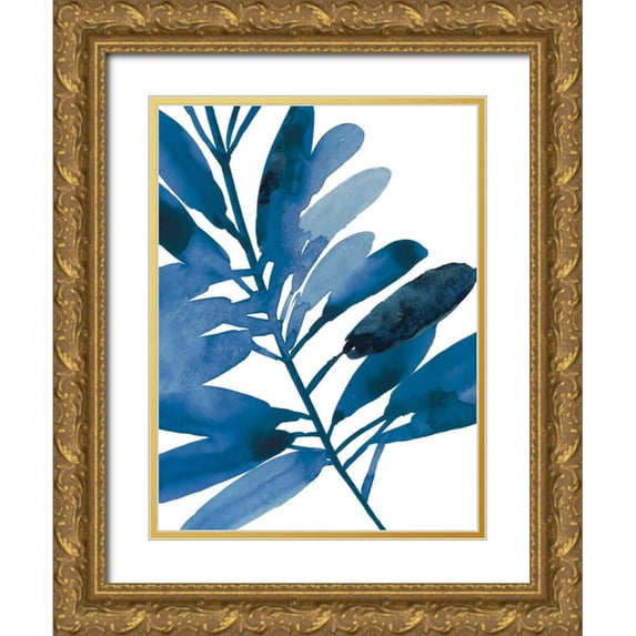 Jensen, Asia 25x32 Gold Ornate Wood Framed with Double Matting Museum Art Print Titled - Sapphire Stems III