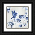 thumbnail image 1 of Jensen, Asia 26x26 Black Ornate Wood Framed with Double Matting Museum Art Print Titled - Porcelain Hummingbird, 1 of 4