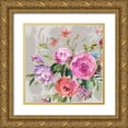 thumbnail image 1 of Jensen, Asia 26x26 Gold Ornate Wood Framed with Double Matting Museum Art Print Titled - Botanical Bouquet, 1 of 4