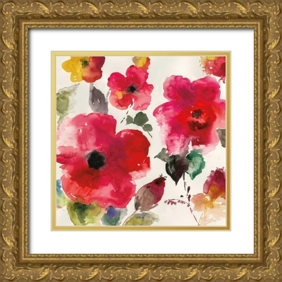 Jensen, Asia 26x26 Gold Ornate Wood Framed with Double Matting Museum Art Print Titled - Morning Dew - Mini