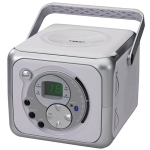 Jensen Bluetooth CD-R/RW Portable Boombox Radio, Silver