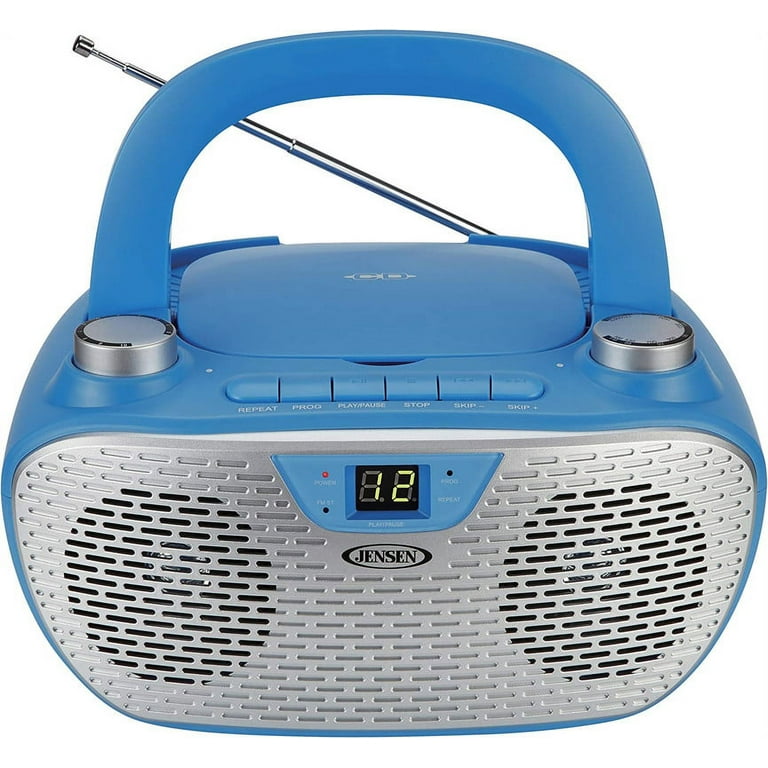 Jensen Bluetooth MP3 Boombox, Blue, CD-485-BL - Walmart.com