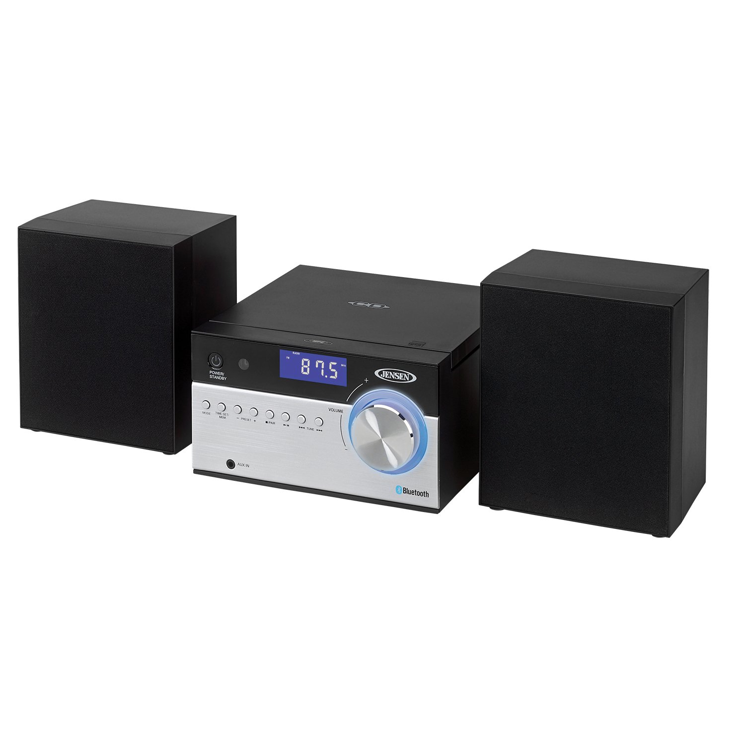 Jensen Bluetooth Music System with CD Player and Digital AM/FM Radio Stereo Receiver, Remote Control Included - image 1 of 3