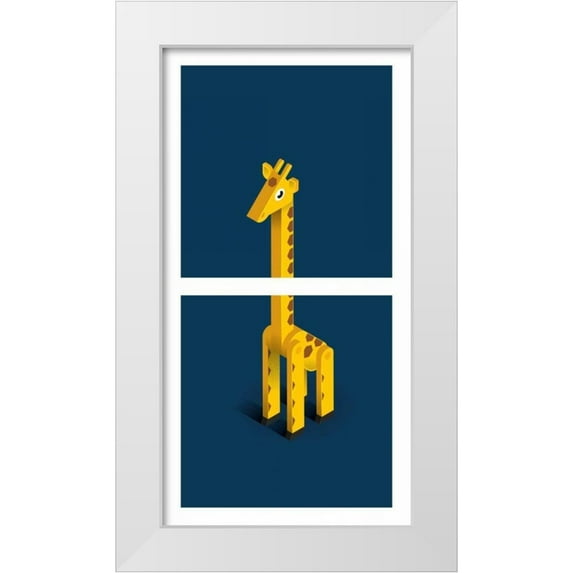 Jensen, Bo Virkelyst 19x32 White Modern Wood Framed Museum Art Print Titled - Giraffe