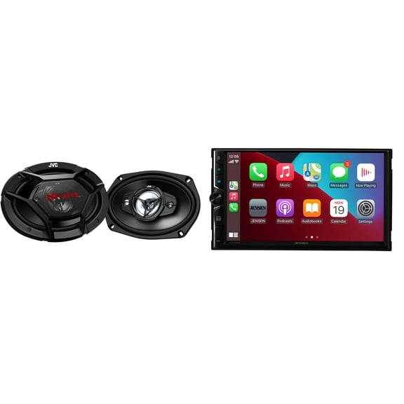 Jensen CAR723W 7" Touch Screen Multimedia Receiver with JVC CS-DR6941 Speakers