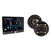 Jensen CAR813 8" Touch Screen Digital Multimedia Receiver Wireless or Wired Apple CarPlay and Android Auto Compatible with 1 Pair JS65T 6.5" 3-Way Triaxial Speakers