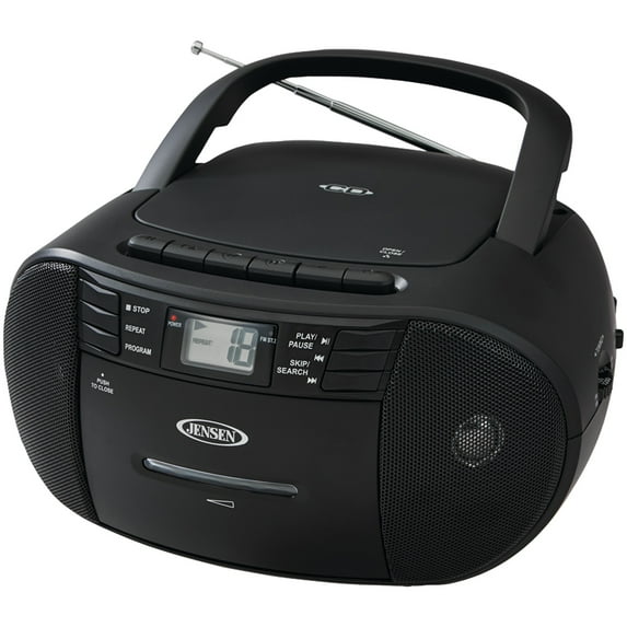 Jensen CD-545 Stereo CD Player Cassette Recorder and AM/FM Radio, Includes 24 C Batteries