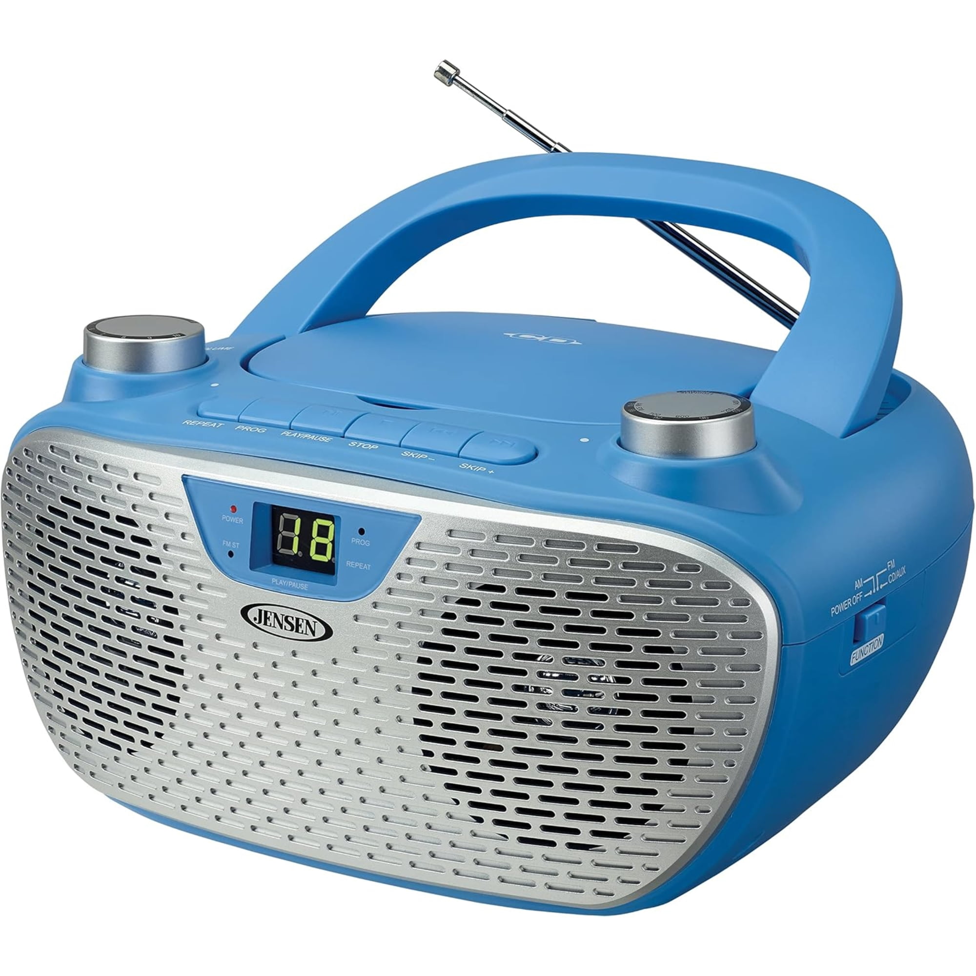 Jensen CD485BL Portable Stereo Compact Disc Player With Am/Fm Stereo Radio (Blue)