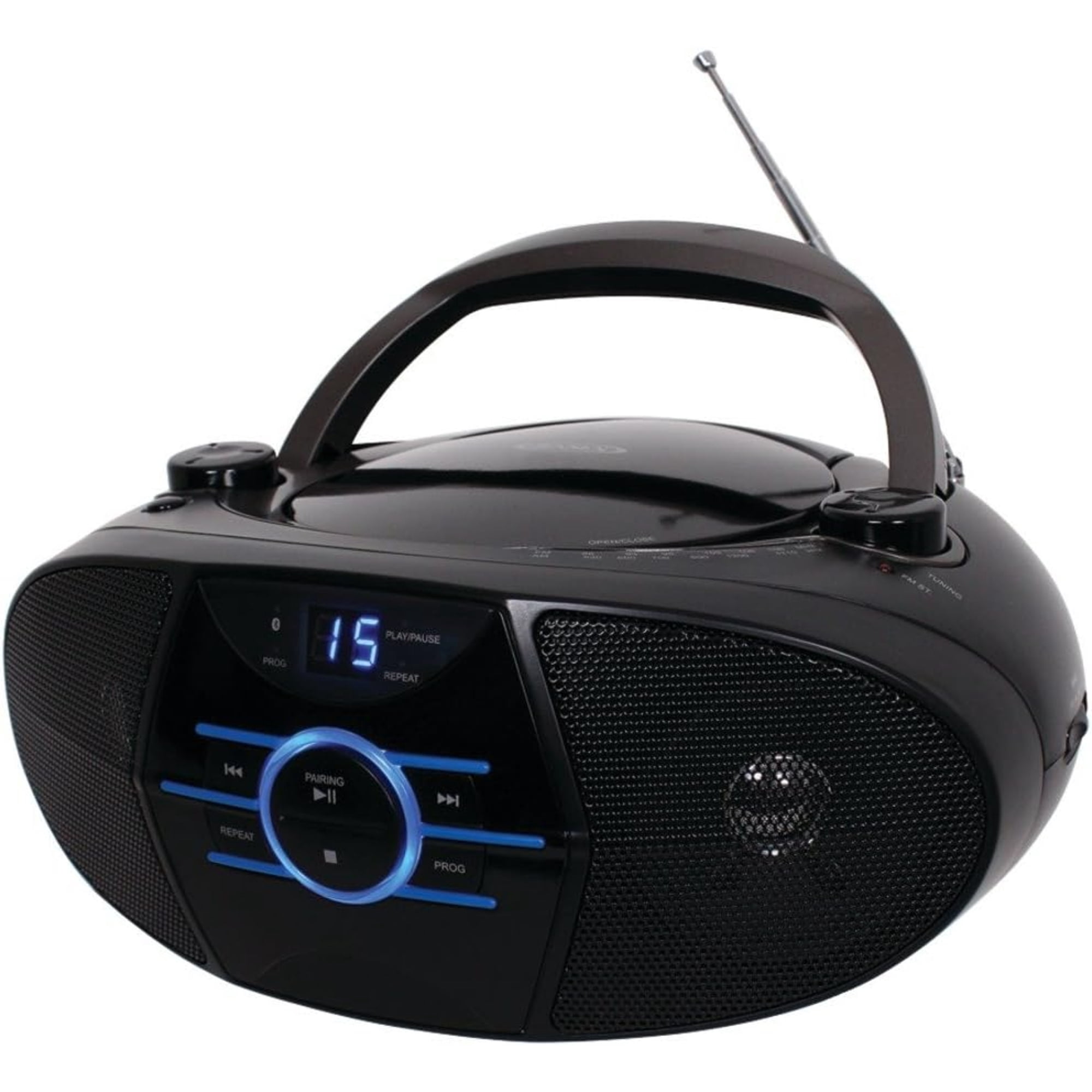 Jensen CD560 Portable Stereo Bluetooth Boombox With Cd Player And Am/Fm Radio