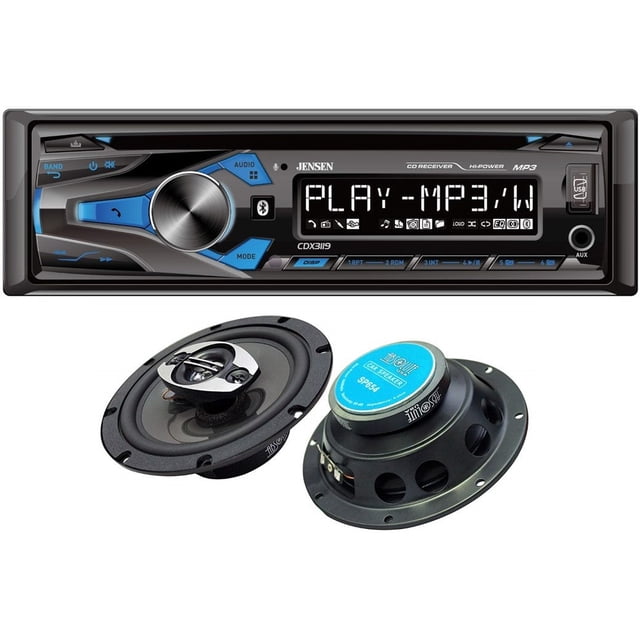 Jensen CDX3119 & Absolute SP654Single DIN Bluetooth In-Dash CD/AM/FM ...