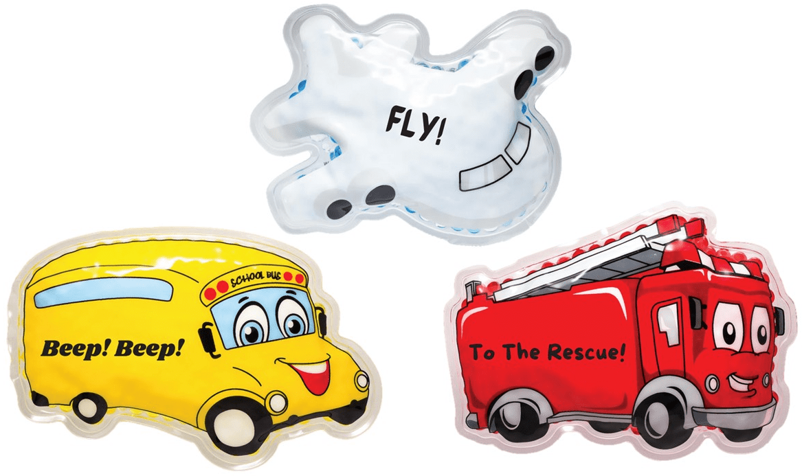 Jensen & Co. Fun and Cool Kids' Ice Pack Set Airplane, Firetruck, and