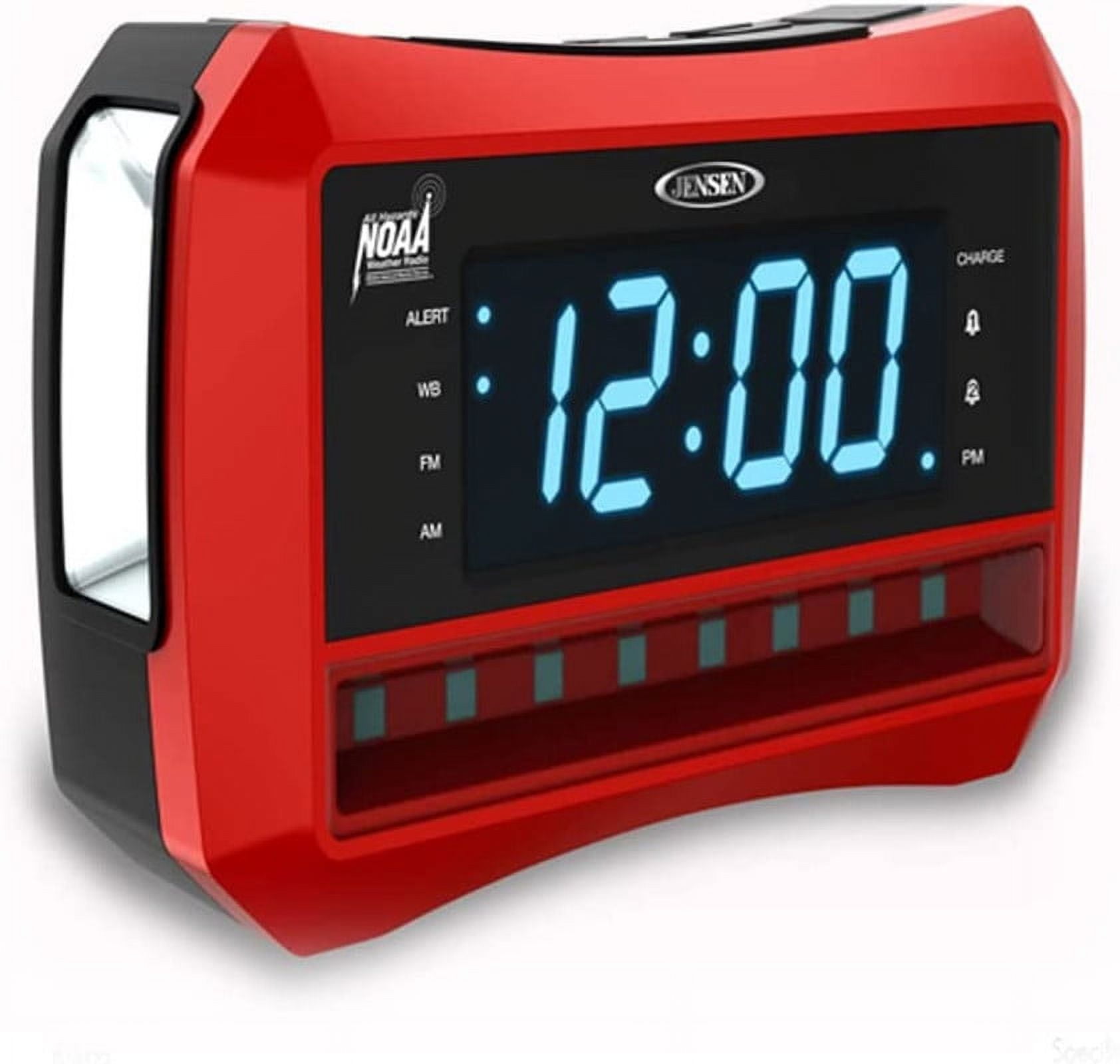 Jensen Digital AM/FM Weather Band Alarm Clock Radio with NOAA Weather
