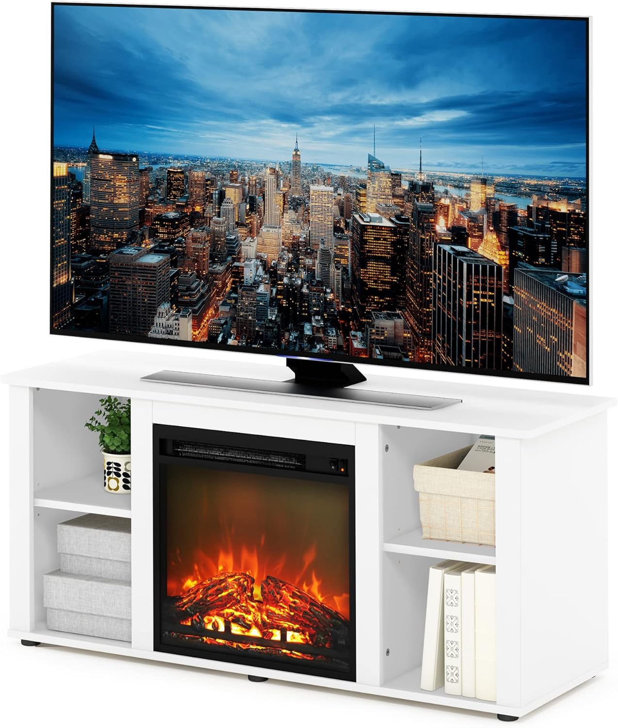 Jensen Entertainment Center Stand with Fireplace for TV up to 55 Inch