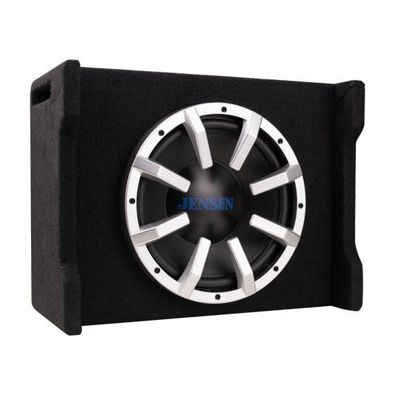 Jensen J10ASB 10" Subwoofer in Multi-Mounting Enclosure w/ Built-in Powered Amplifier, 14 lbs., New