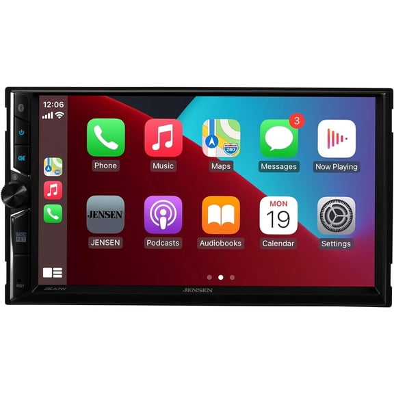 Jensen J3CA7W 7" Wireless CarPlay Android Auto Double DIN | Backup Cam Input