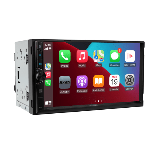 Jensen J3CA7W 7" Double DIN Car Stereo, Wireless Apple CarPlay and Android Auto