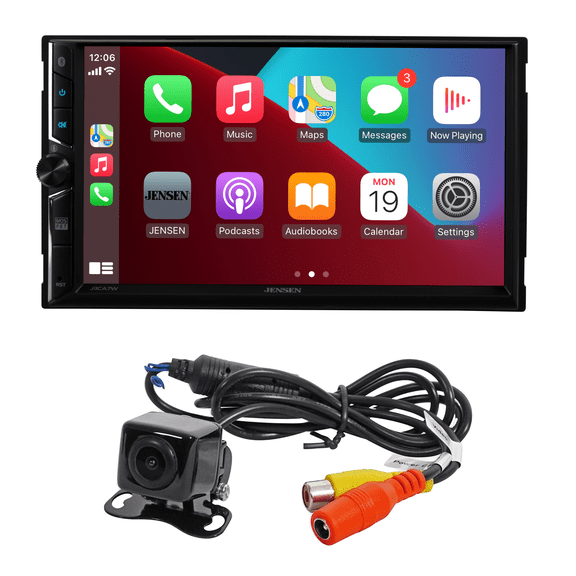 Jensen J3CA7W-BUC 7" Car Stereo, Wireless Apple CarPlay Android Auto, Backup Camera