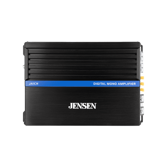 Jensen JA1CH Mono Class-D Car Amplifier for Subwoofer, 1,000W Peak, 240W RMS, Bridgeable