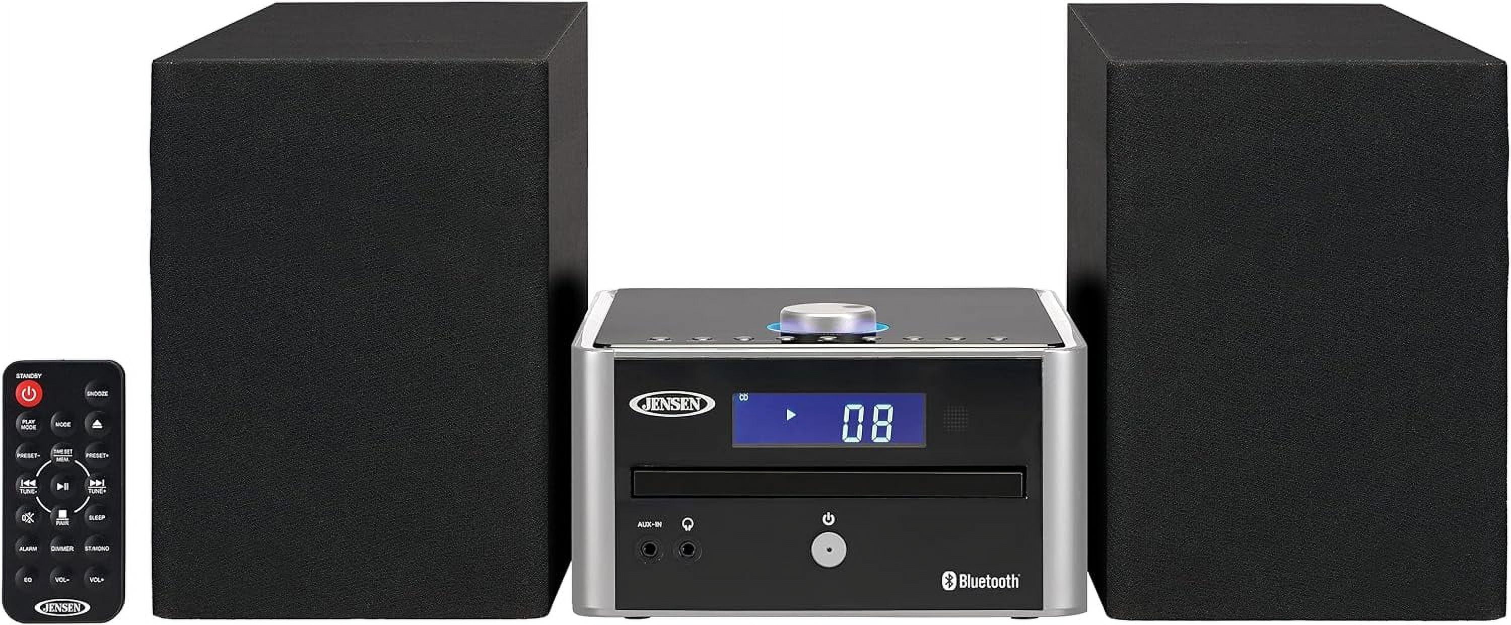 Jensen JBS210 Bluetooth Stereo Shelf System CD Player, Digital Radio AM/FM, Auxin & Remote