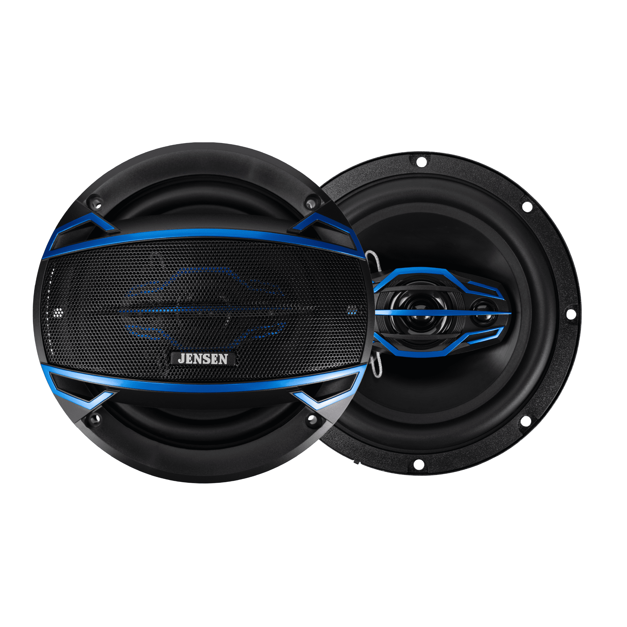 Jensen JS6504 6.5-inch 4-Way Car Speakers, Pair, Black, 40W RMS