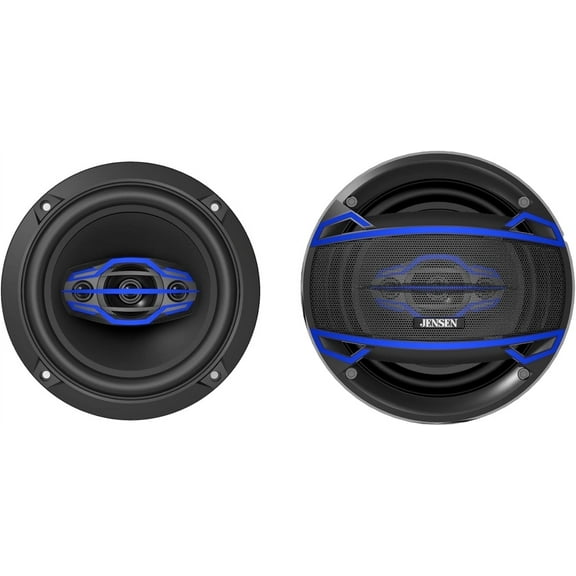 Jensen JS6504 6.5-Inch 4-Way Car Speakers, 160W Peak Power, Mylar Dome Midrange, Dual Piezo Tweeters