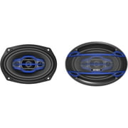 Jensen JS6904 6x9 inch 4-Way Car Speakers, 200W Peak, 58mm Mylar Midrange & Two 20mm Piezo Tweeters