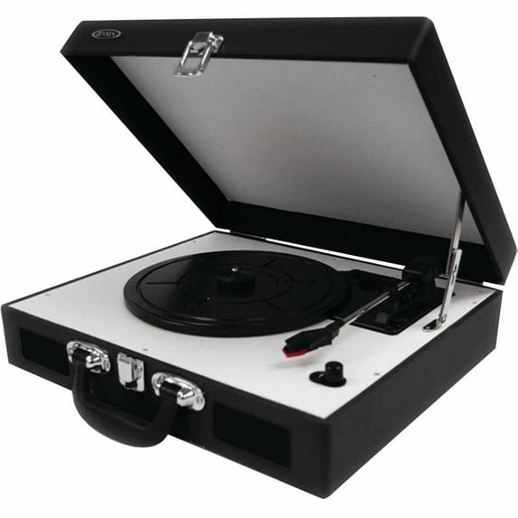 Portable 3-Speed Turntable Built-in Speakers Black