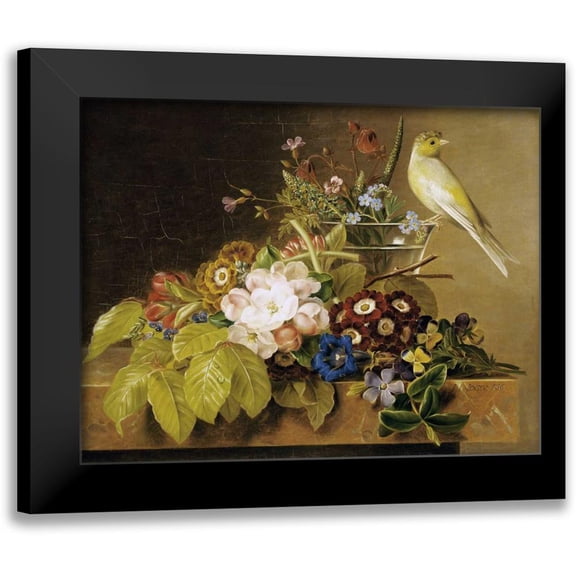 Jensen, Johan Laurents 14x12 Black Modern Framed Museum Art Print Titled - Sweet William, Forget Me Not