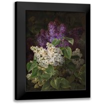 Jensen, Johan Laurentz 12x14 Black Modern Framed Museum Art Print Titled - White and violet lilac