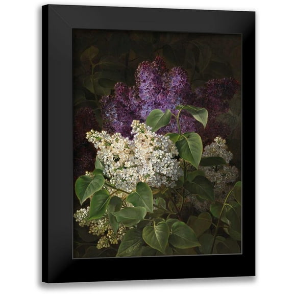 Jensen, Johan Laurentz 12x14 Black Modern Framed Museum Art Print Titled - White and violet lilac