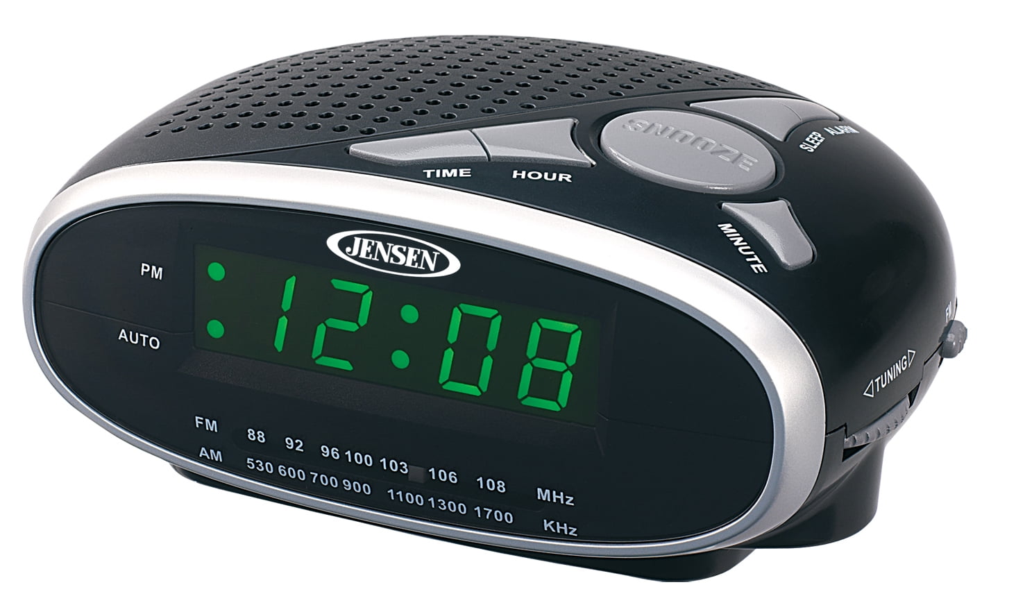 Jensen LED Alarm Clocks, JCR-175 in Black color