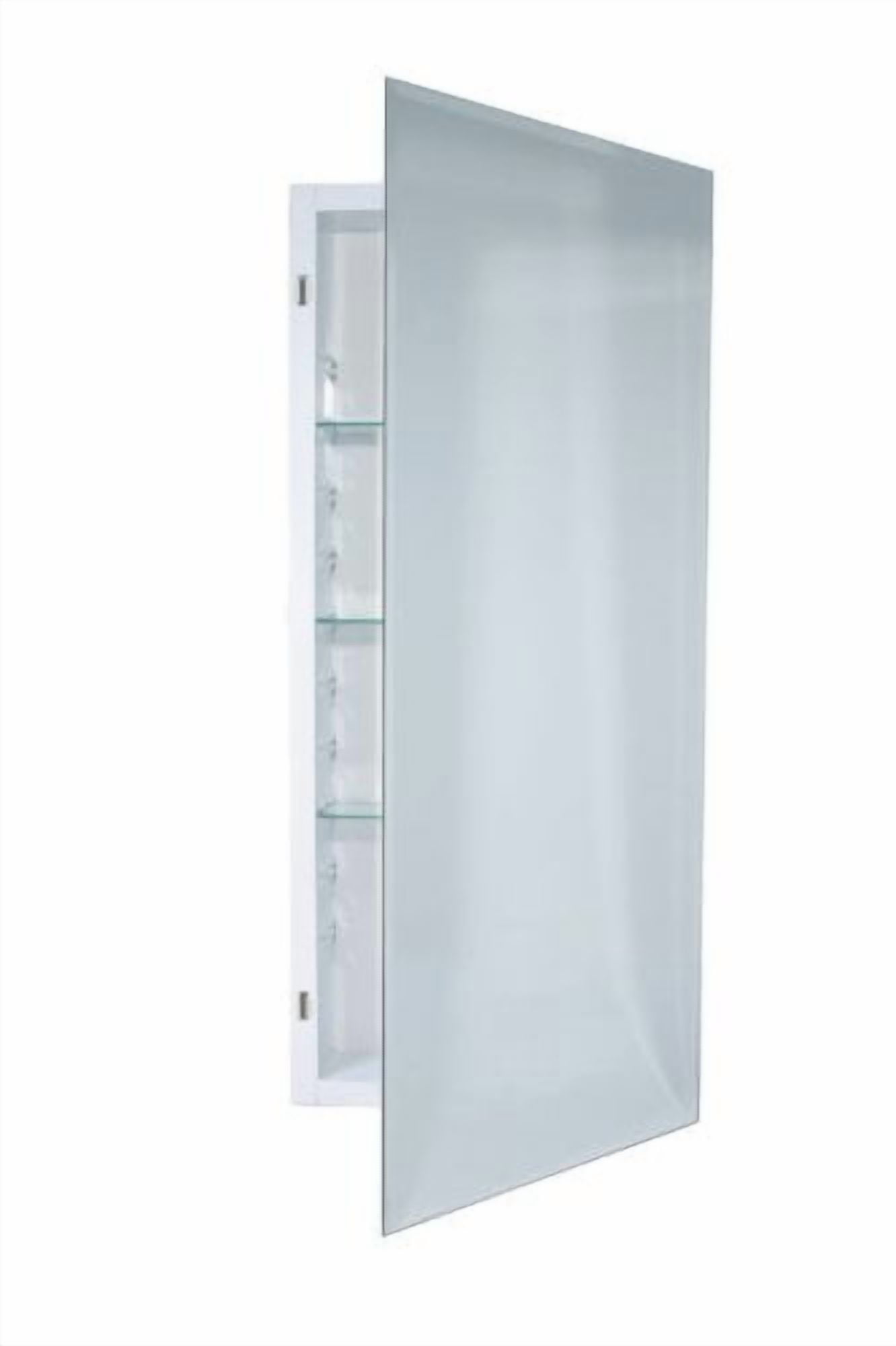 Jensen 868P34WHG 16 x 36 in. Horizon 1 Door Bevel Edge Medicine Cabinet - Glass Shelves & Adjustable Formed & Welded Steel Housing