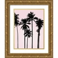 thumbnail image 1 of Jensen, Mia 19x24 Gold Ornate Wood Framed with Double Matting Museum Art Print Titled - Tall Palms Black on Pink I, 1 of 4