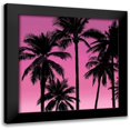 thumbnail image 1 of Jensen, Mia 20x20 Black Modern Framed Museum Art Print Titled - Palms Black on Pink I, 1 of 5
