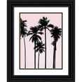thumbnail image 1 of Jensen, Mia 25x32 Black Ornate Wood Framed with Double Matting Museum Art Print Titled - Tall Palms Black on Pink I, 1 of 4