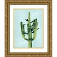 thumbnail image 1 of Jensen, Mia 25x32 Gold Ornate Wood Framed with Double Matting Museum Art Print Titled - Cactus on Blue II, 1 of 4