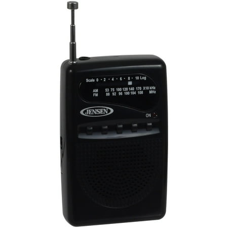 Jensen Portable AM/FM Radio, Black, MR-80