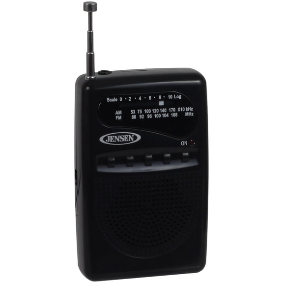 Jensen Portable AM/FM Radio, Black, MR-80