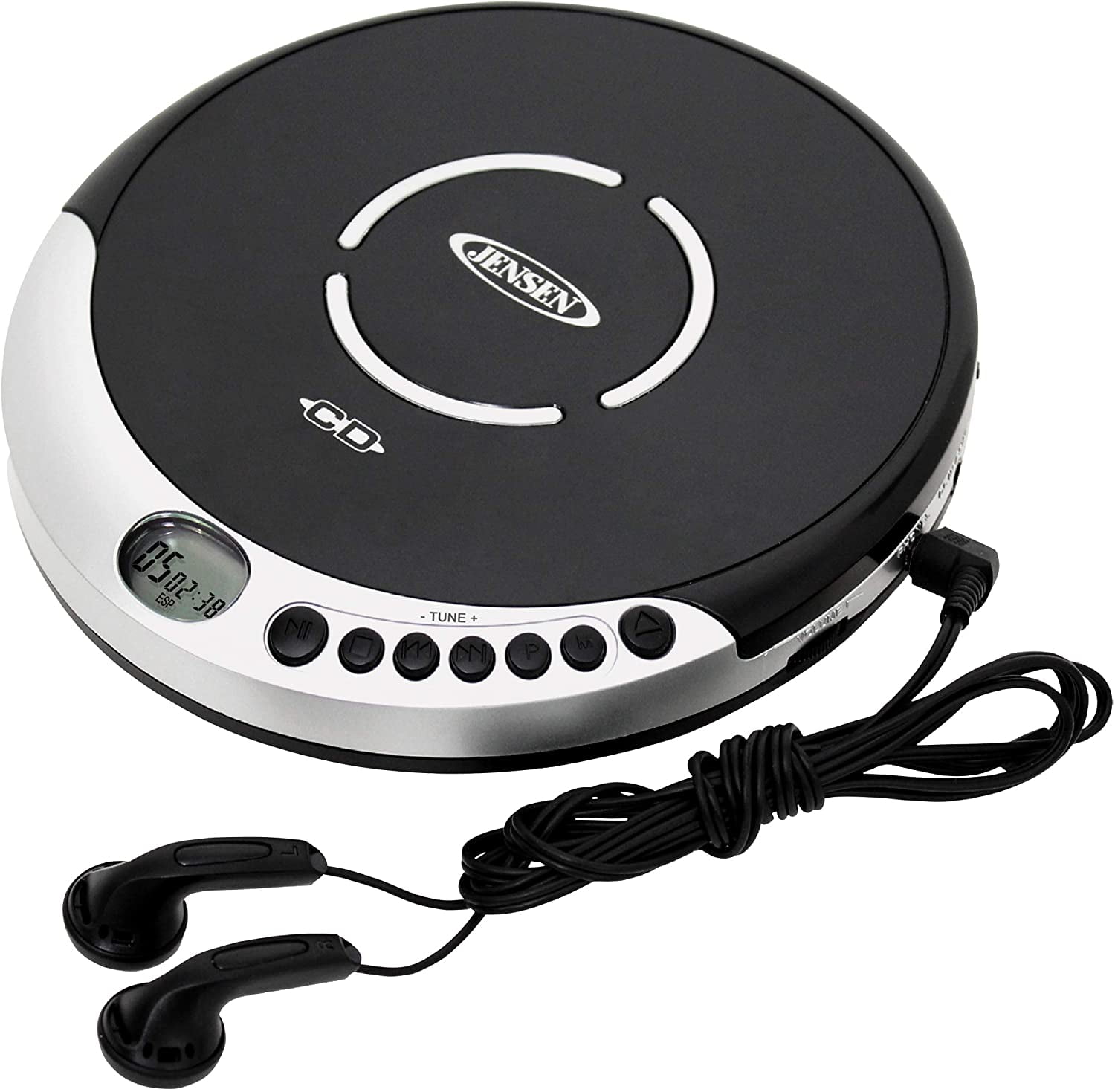 Jensen Portable CD Player with B Boost, Silver, JENCD60R