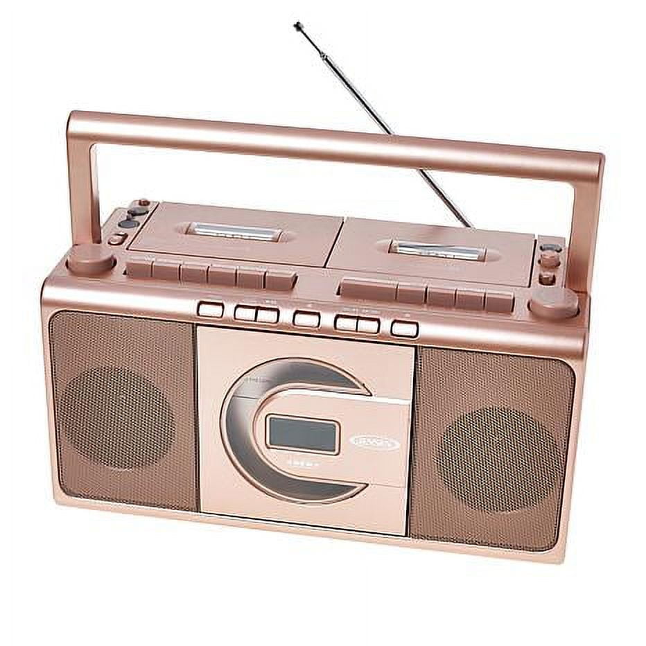 Jensen Portable Stereo CD Player Dual Cassette Deck Recorder with AM/FM