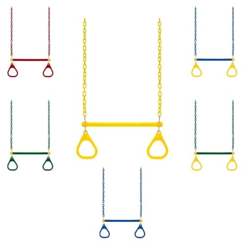 Jensen Swing Products A195BY Trapeze Residential Combo Bar, Blue & Yellow