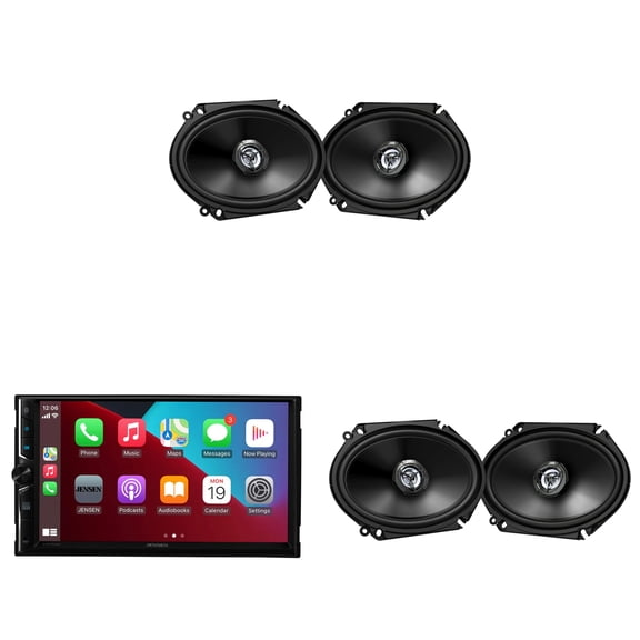 Jensen Touch Screen Receiver w/ CarPlay/Android Auto + JVC Speakers