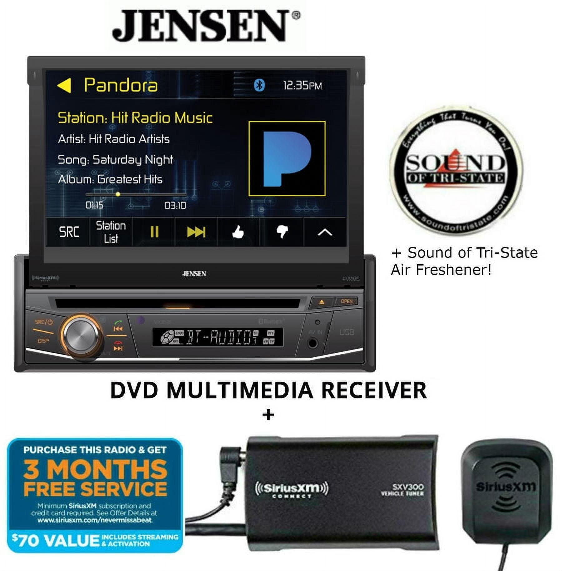 Jensen VX3518 DVD Receiver w/ SiriusXM SXV300KV1 Satellite Radio Tuner