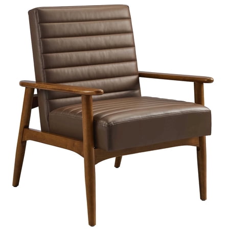 Jensen Vegan Leather Accent Chair in Walnut Brown