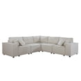 thumbnail image 1 of Contemporary Home Living 8.25' Cream Beige Linen Modular Sectional Sofa, 1 of 2
