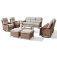 thumbnail image 1 of Jentlehouse 10 Pieces Outdoor Patio Furniture Set with 4 Swivel Rocking Chairs,Wicker Rattan Sofa Set Outdoor Sectional Conversation Set for Garden Lawn Balcony, 1 of 12