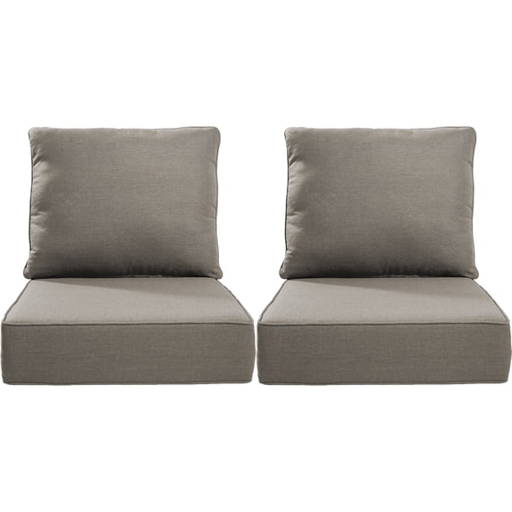 Jentlehouse 22''×24''×6'' Outdoor Deep Seat Cushions Set of 2,Water,UV & Fade Resistant High-Resilience Chair Cushion for Patio Furniture Chair Couch